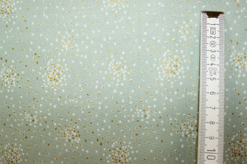 Preview: Designer-Baumwollstoff Clusters Iced Mint Metallic (10 cm)